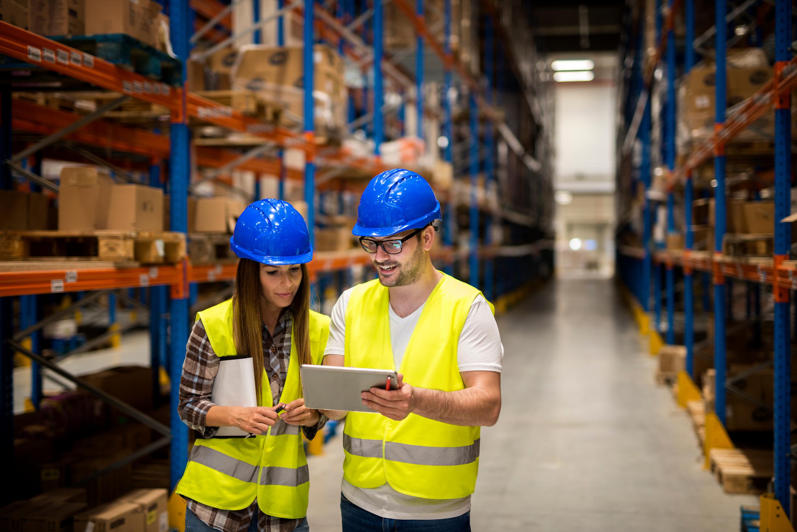 warehouse workings chatting